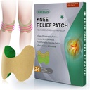 Knee Pain Relief Patch 24 Greve - Varm urtecreme Knee Patches med Mugwort, Capsaicin & Menthol - 12 timers lang varende Knee Støtte til ben på ben, fælles smerte, muskelømhed