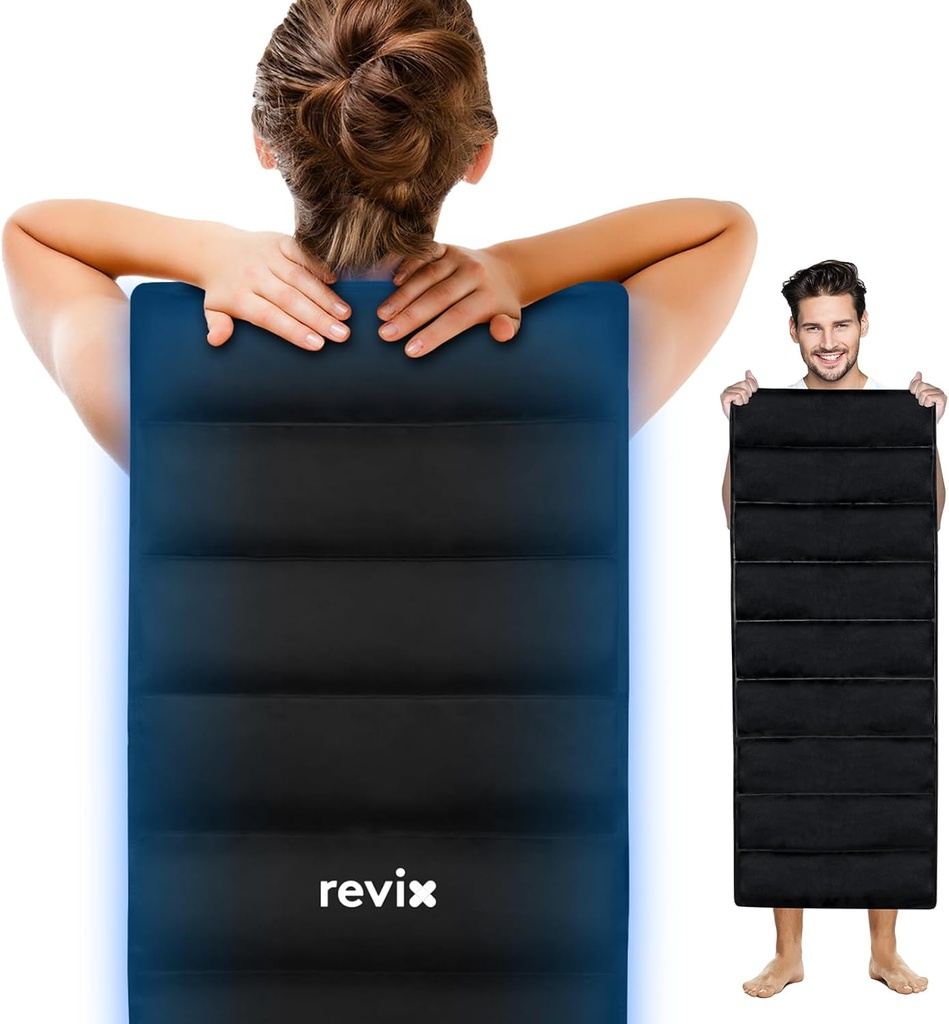 REVIX Full Body Ice Pack for Back, 47 "x17.5" Genanvendelig Extra Large Gel Cold Pack for Total Back, Hip, og Ben, Fleksibel Cold Therapy Wrap for Full- Body Træthed Relief og Everyday Muscle Afslapning