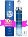 5% Koffein 5% Retinol Eye Cream til mørke cirkler, Puffiness og poser, Hyaluronsyre og Niacinamid Under Eye Cream Anti Aging, Eye Serum til fine linjer, 360 ° Eye Massage Ball Roller