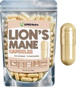 XPRS Nutra Organic Lions Mane Supplement kapsler - 180 Tæl (90 dages forsyning) af Premium Lions Mane Mushroom kapsler til mental Klarhed, kognition og immunitet Lions Mane Powder kapsler