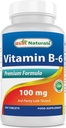 Bedste Naturals Vitamin B6 tabletter, 100 mg, 250 Tæl