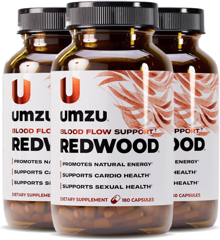 UMZU Redwood nitrogenoxid Booster, 3-måneders forsyning - nitrogenoxid tillæg med C-vitamin, hvidløg & Horse Chestnut - understøtter sund cirkulation, blodgennemstrømning, energi, Stamina og daglig Vitality