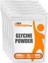 BulkSupplements.com Glycine Powder - Glycin Kosttilskud, Aminosyretilskud - Unflavored & Gluten Free, 3g per Serving, 1kg (pakke med 5) (11 lbs)