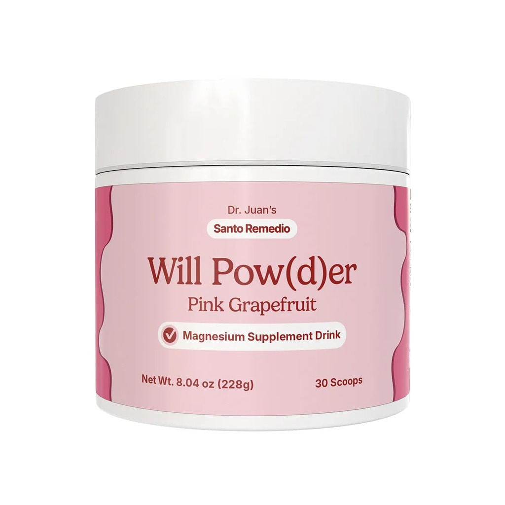 Will Powder Kosttilskud Pulveret Botanisk drik Magnesium Kalium og Herbal Blend Pink Grapefrugt Flavor Stress Support Muskelafslapning Ingen Tilføjet Sugars Vegetar 30 Servering