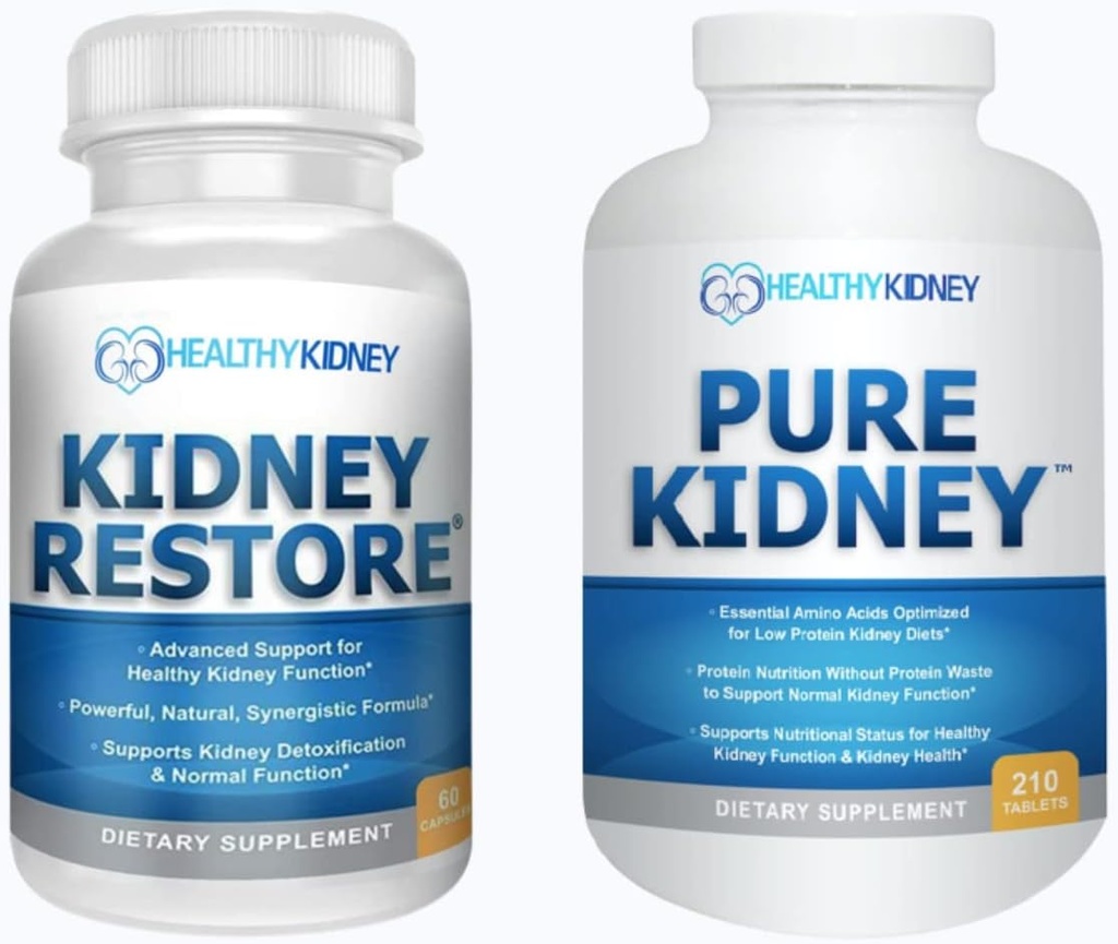 Nyregendannelse & Pure Nyre 2- Pack Bundle til Nyrerensning & støtte proteinniveauer med et lavt protein Nyrekost