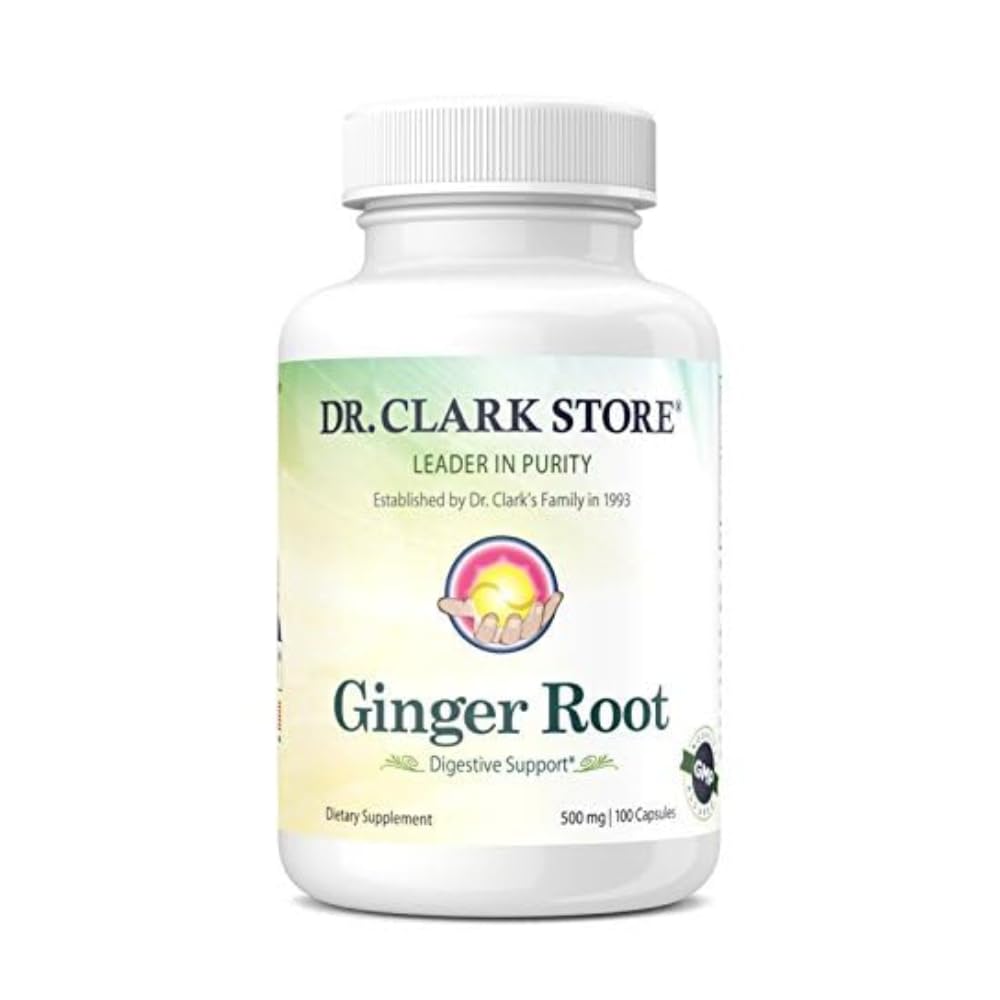 Dr. Clark Ginger Root Supplement - fordøjelsesstøtte - 500 mg 100 Gelatine kapsler