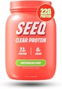 SEEQ Clear Protein Powder - Vandmelon Wave - 25 Servering - 22g Clear Whey Protein Isolate - Zero Sugar - 0g Lactose - Allergen Friendly - GLP1 Support - Knoglesundhed - Muskel Post Workout Inddrivelse