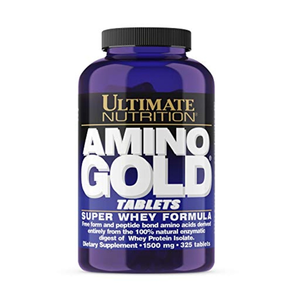 Ultimate Nutrition Amino Gold Complete Amino Acid and BCAA Supplement with Protein - Super Whey Protein Formula, 1500mg, 325 Tablets