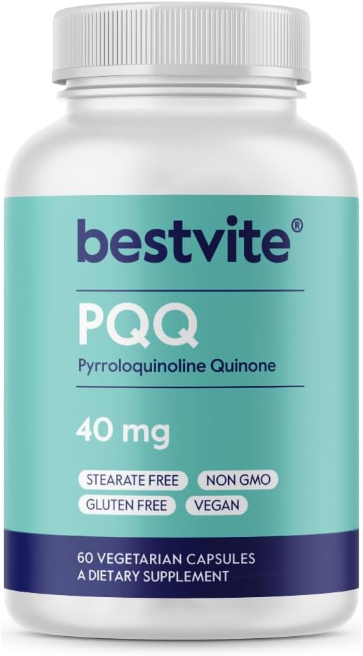 BESTVITE PQQ 40mg (Pyrroloquinoline Quinone) (60 vegetariske kapsler) - Ingen stearater - Vegan - Ikke GMO - Gluten Free