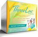 Global Health Trax GHT - ThreeLac Lemon Probiotic Drink Mix til fordøjelsessygdomme - Avanceret Probiotisk Pulver Formel for mænd, kvinder og børn - immunforsvar & Gut Balance, Non- GMO - 60 Pakker