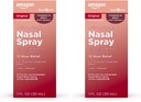   Basic Care Maximum Strength 12 Hour Nasal Spray, Oxymetazoline HCl Solution, Congestion Relief, Cold and Allergy Medicine, Decongestant, 1 Fl Oz (Pack of 2)