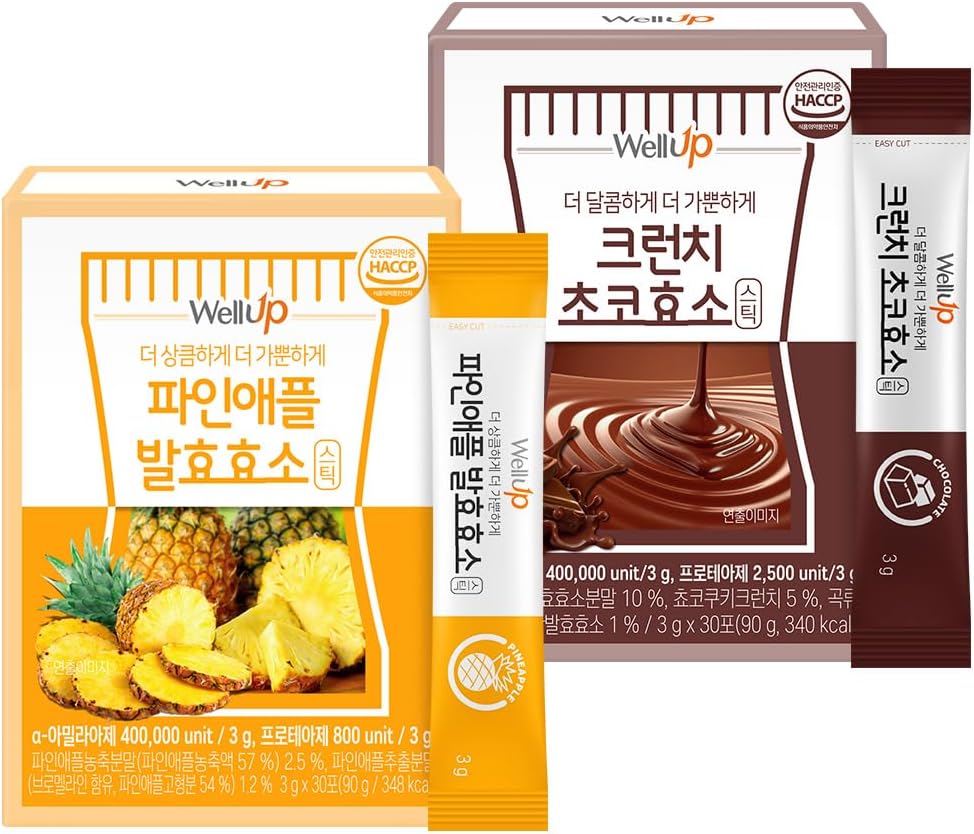 RAWEL Well Up fermentering fordøjelsesenzymer (3g x 30ea) / Digest Hurtigere med Ananas / Crunch Choco