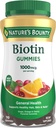 Nature 's Bounty Biotin Gummy, Vitamin supplement, understøtter sundt hår, hud og negle, Frugt Fine Gummies, 1000 mcg, 110 Greve