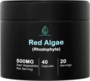 Holistisk Bin Red Marine Algae Capsules Gigartina og Dumontiacea Red Algae Kosttilskud Mex124; Gluten Free, Vegan, Wild Hartared Mex124; Rich in Vegan Omega 3 (40 Kapsler)