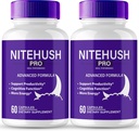 Nite Hush Pro Brain Kosttilskud til hukommelse og fokus kapsler, NiteHush Advanced Formel Brain Health Support - Maksimal styrke Nootropics NiteHushPro Alle naturlige støttepiller anmeldelser (2 Pack)
