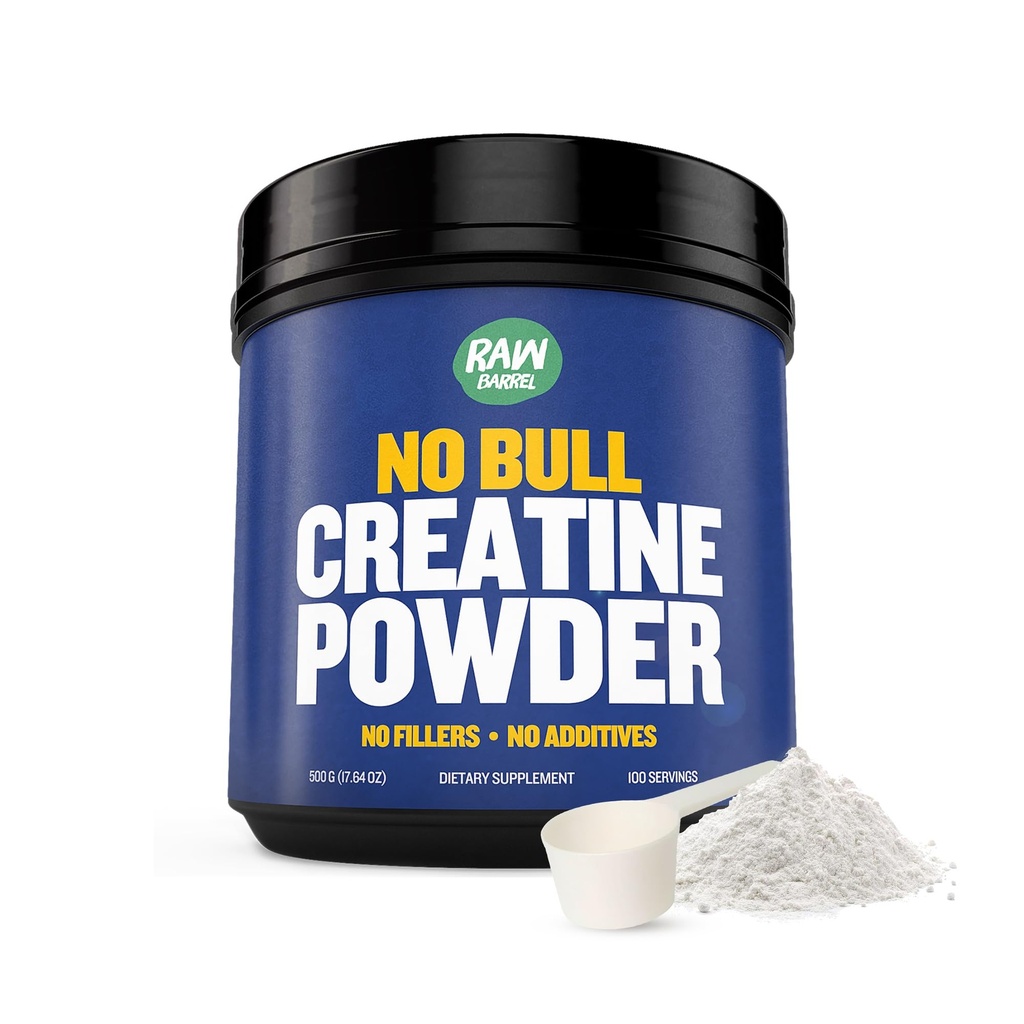 "Ingen Bull" Creatin pulver, Bulk Kosttilskud Creatin monohydrat til hurtigere inddrivelse, øget muskelvolumen, styrke & magt, Mikroniseret Creatin for mænd & Creatin for kvinder, 500g