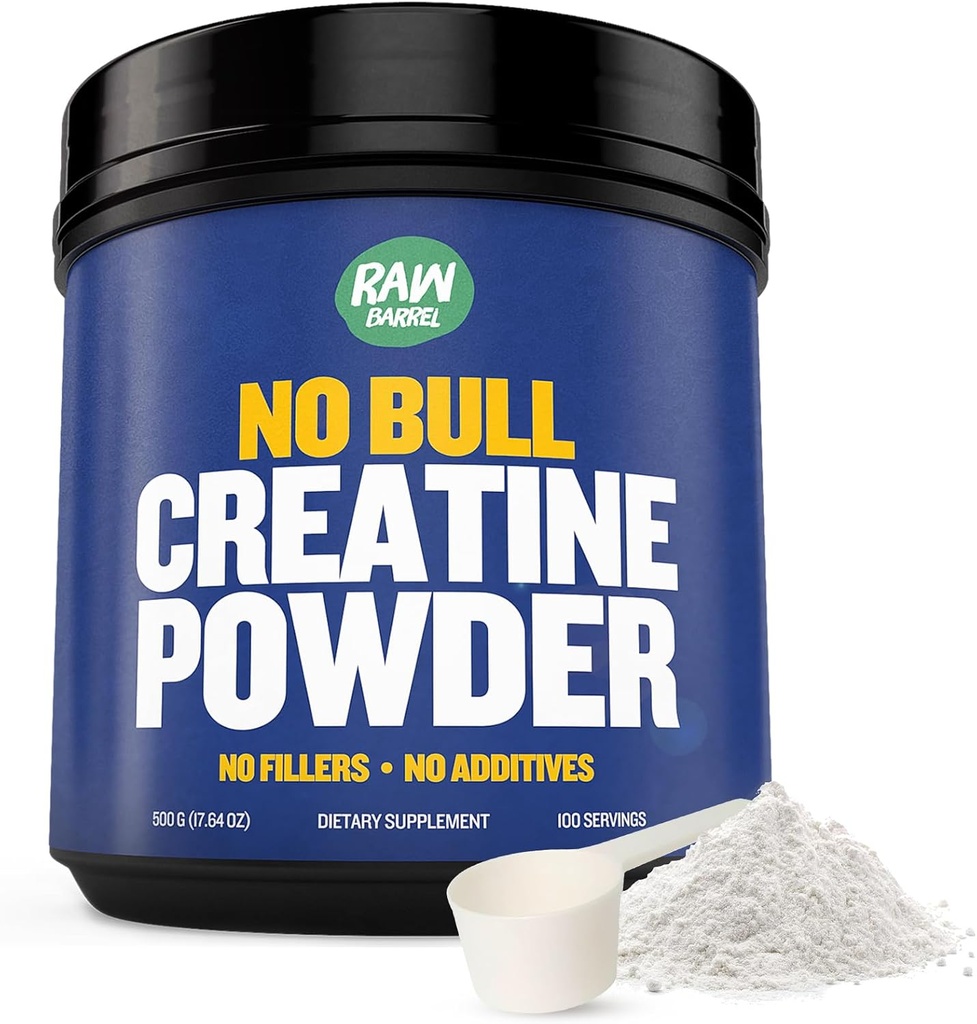 "Ingen Bull" Creatin pulver, Bulk Kosttilskud Creatin monohydrat til hurtigere inddrivelse, øget muskelvolumen, styrke & magt, Mikroniseret Creatin for mænd & Creatin for kvinder, 500g