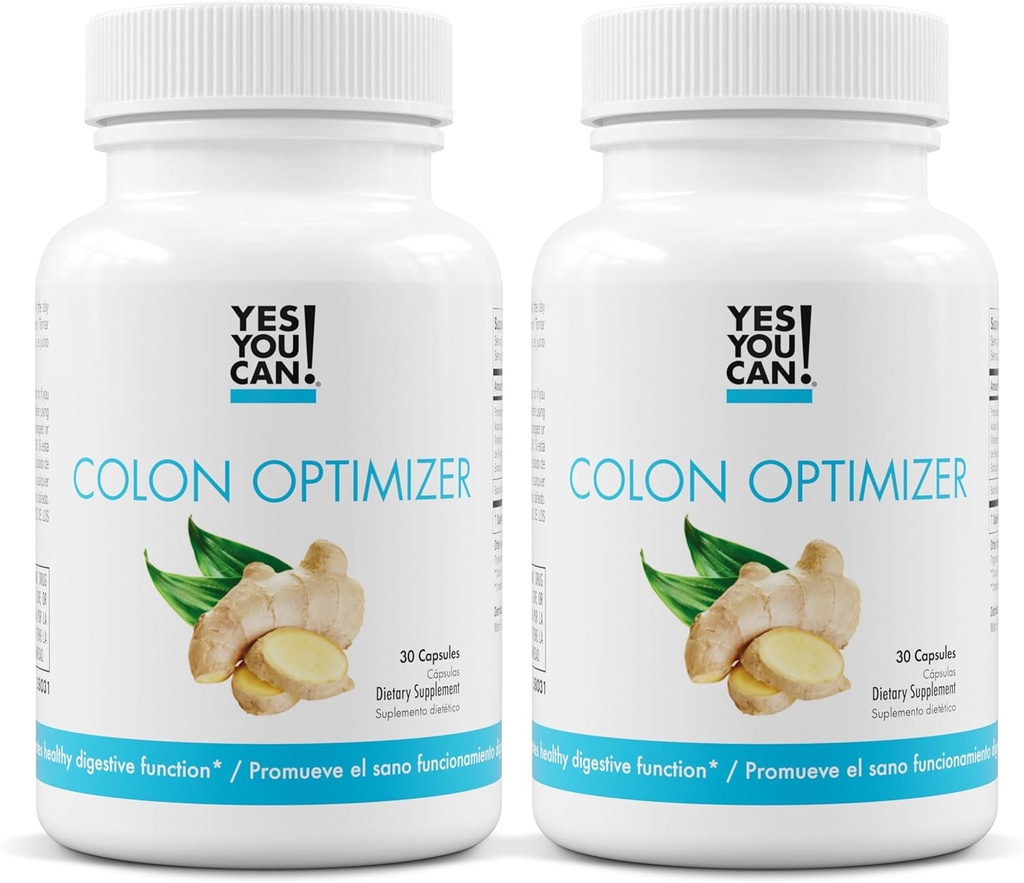 Ja, du kan! Probiotika Colon Optimizer Supplement - Gut Sundhed og Mave supplement til mænd og kvinder, Organic Probiotika med Ingefær og pebermynte til fordøjelsessygdomme, 30 kapsler - 2 pakke