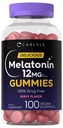 Carlyle Melatonin Gummies 12mg | 100 Count | Berry Flavor | Vegan Supplement | Non-GMO, Gluten Free