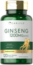 Carlyle Ginseng Extract Supplement: 124; 120 Kapsler: 124; 1200mg: 124; Piller til mænd og kvinder: 124; Non- GMO og gluten fri