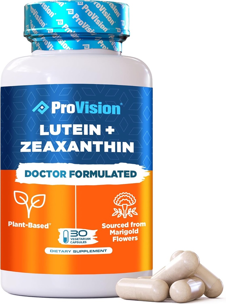 ProVision Lutein & Zeaxanthin Kosttilskud Plantbaseret Lutein & Zeaxanthin Eye Vitaminer - Zeaxanthin Plus Lutein Supplement for Eyes - 30 kapsler