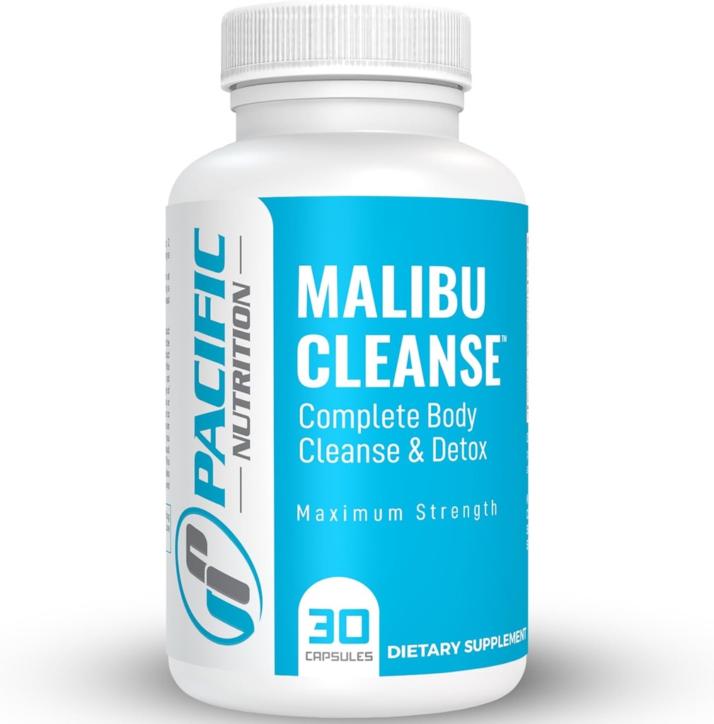 Malibu Cleanse - 15 dages rengøring - Gut og Colon Support - Avanceret Gut Cleanse Detox til mænd og kvinder Cascara Sagrada Bark, Aloe Vera, Psyllium Husk, Pro- Biotics - Made in USA