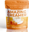 Superfoods Company Amazing Creamer med Collagen - Keto Creamer- Hyaluronsyre & MCT Oil - Brain Boost & Curbs Cravings - Understøtter sund hud & hår - Diet- Friendly [30 Servere] [Saltet Caramel]