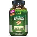 Irwin Naturals Længere, Stærkere hår og negle - 120 flydende bløddele - fremmer Vibrant Shine Texture & Styrke - 60 Total Servering