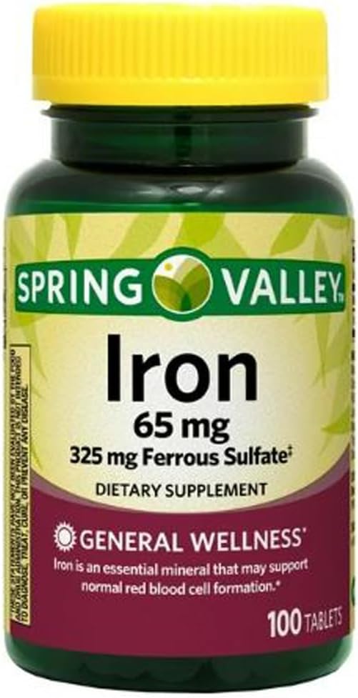Iron General Wellness Kosttilskud Tablets, 65 mg, 100 Count (Jern, 100 Count)