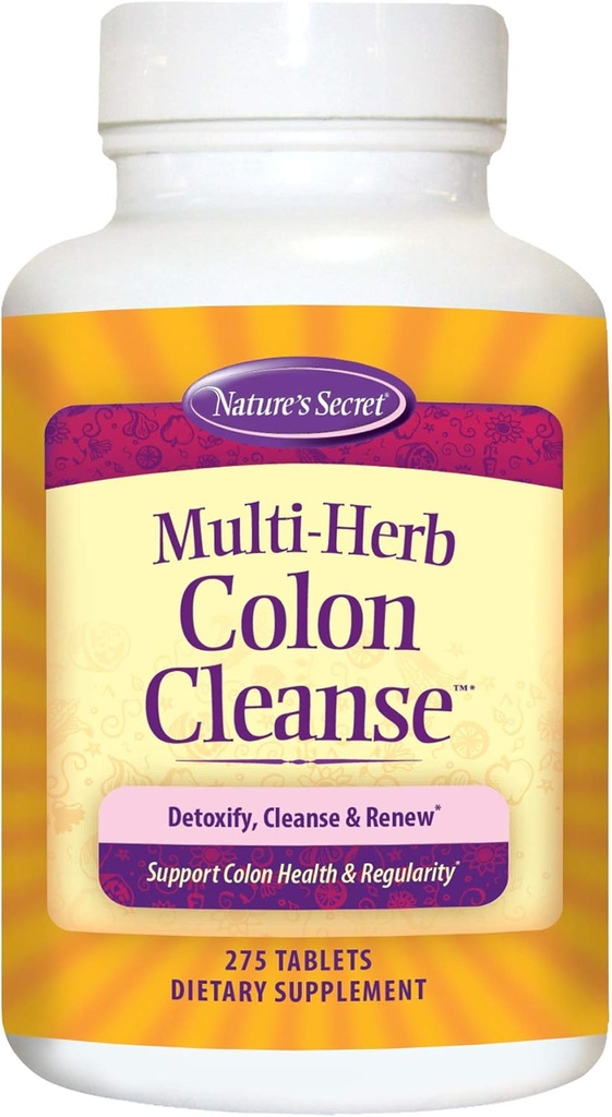 Nature 's Secret Multi- Herb Colon Cleanse understøtter fordøjelsessygdomme og regelmæssighed, 275 tabletter