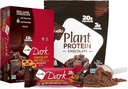 NuGo Dark Chocolate Pretzel w / SS, 12g Vegan Protein, Gluten Free, Kosher Pareve, Non- GMO, 12 Greve og NuGo Plant Protein Powder, Chokolade, 20g Protein, 3g Sukker, 25 Servere