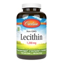 Carlson - Lecithin, non- GMO, 1200 mg, Nervesystemet & Leverfunktion, Ubleget Soy Lecithin, 100 Softgels