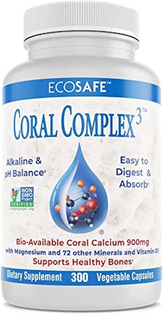 Coral Complex 3 - Coral Calcium 900 mg med vitamin D3 1200 IE og Magnesium168 mg - 300 Vegetariske kapsler