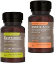 Endurance Products Resveratrol Supplement - Grape Skin Extract - 100mg Trans- Resveratrol Antioxidant and ENDUR- ACIN Niacin - Vitamin B3 Niacin 500mg Extended Release & Low- Flus