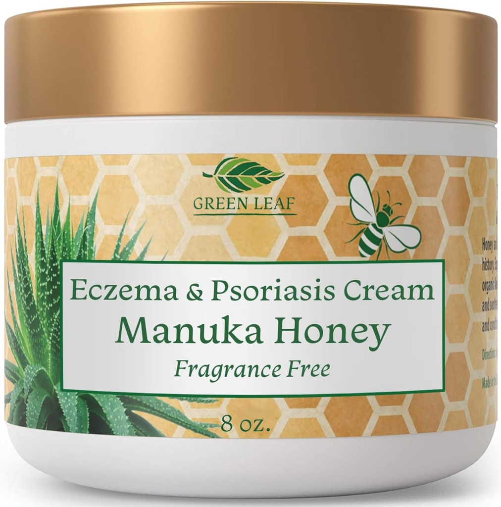 Manuka honning eczema creme fugtgivende lotion fragrance fri for psoriasis Relief - Itchy, tør hududslæt salve - hud beroligende moisturizer - krop og ansigt creme - børn & voksne 8oz