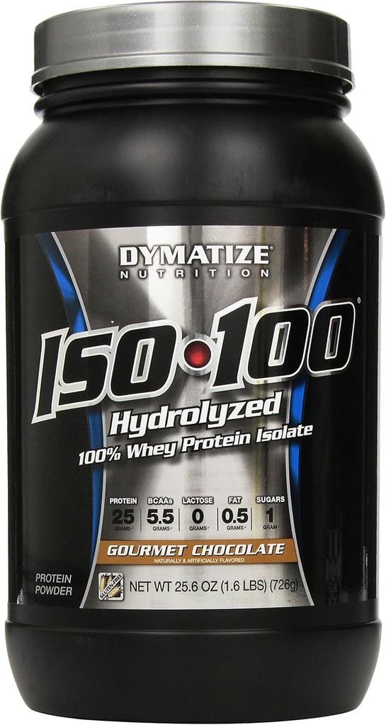 Dymatisere ISO 100 Whey Protein Powder med 25 g hydrolyseret, Chokolade, 1,6 Pund (pakke med 1), 25.6 Ounce