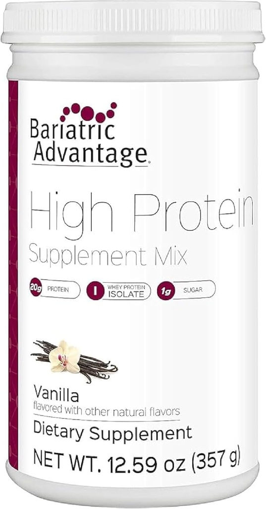 Bariatric Advantage High Protein Supplement Mix - Bariatric Protein Powder - 20 g Protein - for præ - & post- Bariatric Kirurgi Patienter - med jern, calcium & mere - 14 Servere - Vanilla