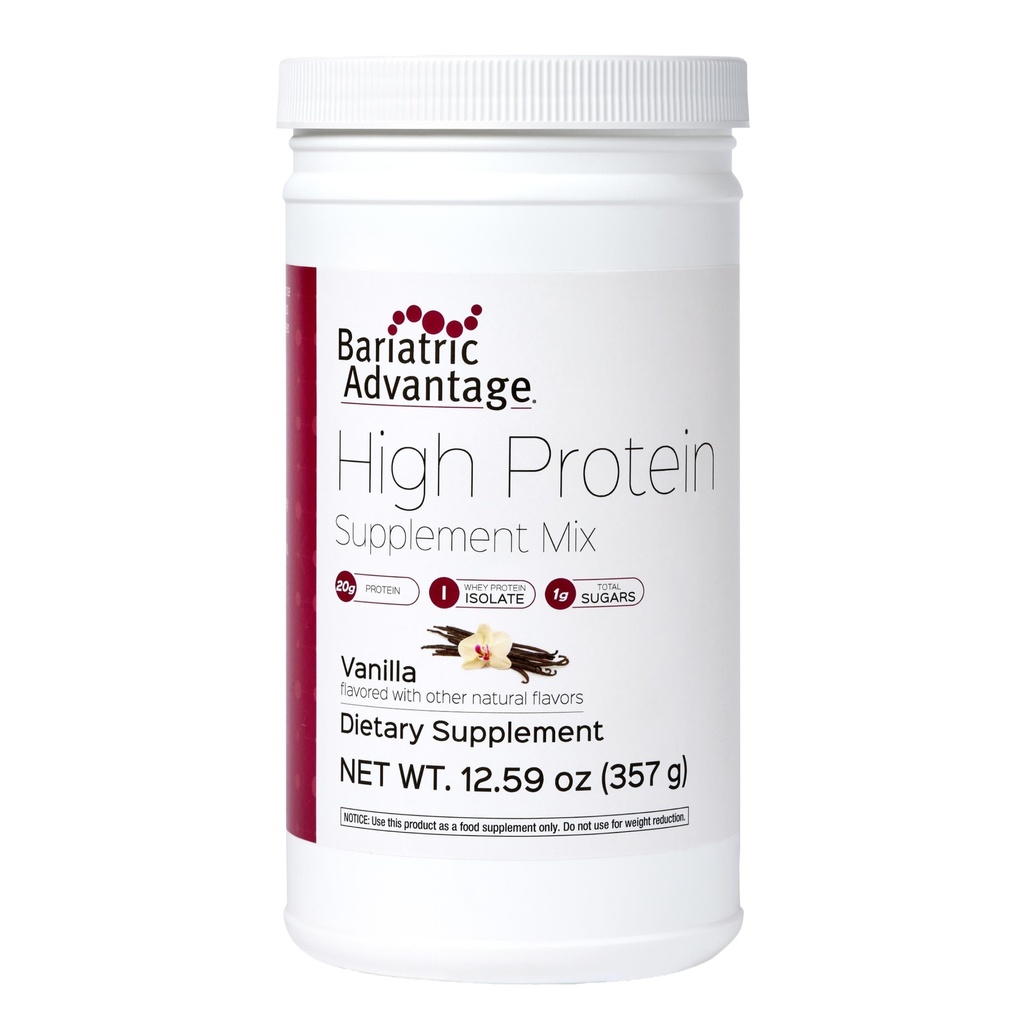 Bariatric Advantage High Protein Supplement Mix - Protein Powder - 20 g Protein - for Pre- & Post-Bariatric Surgery Patients - Iron, Calcium & More - Vanilla - 14 Servings