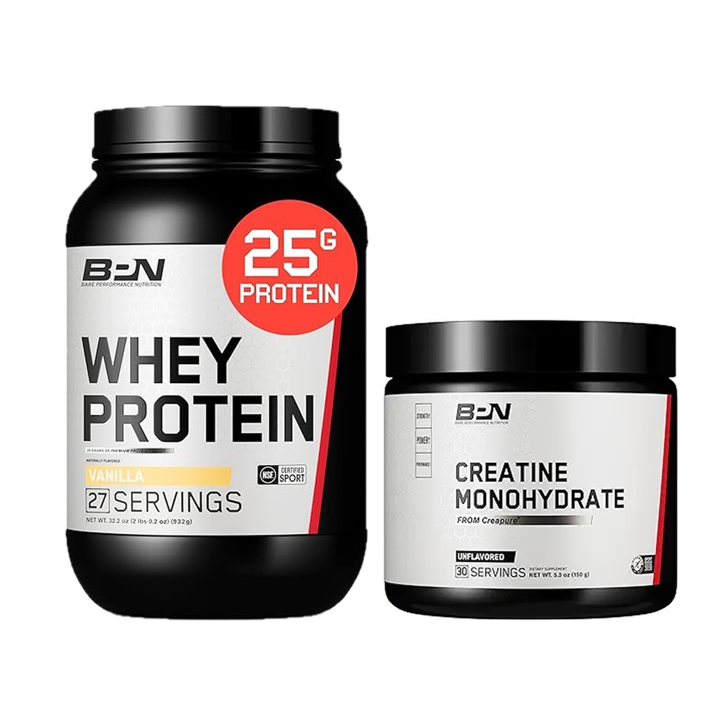 BPN Creatine Monohydrat & Whey Vanilla Protein Powder Bundle