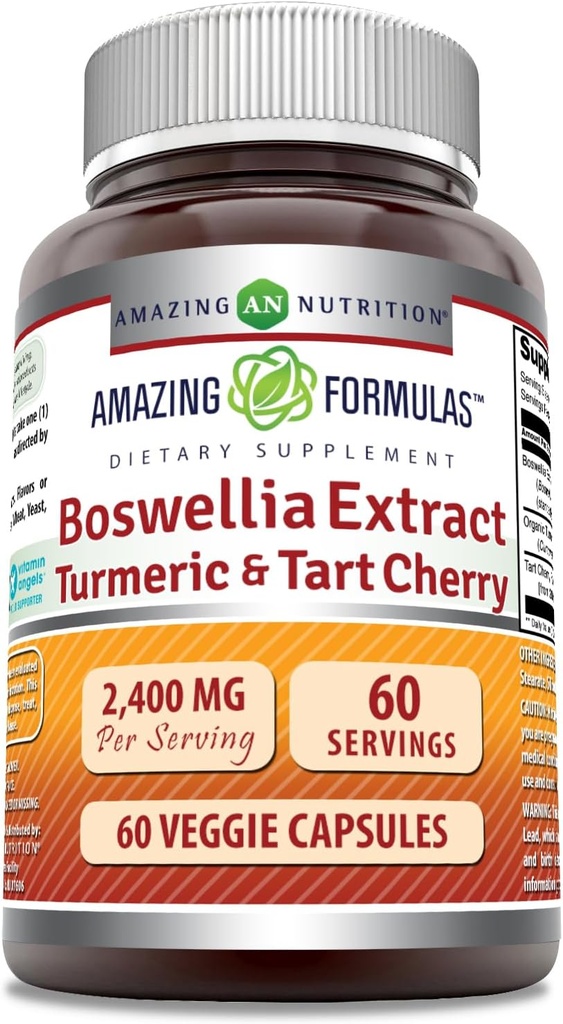 Amazing Formulas Boswellia Extract Gurkemeje og Tart Cherry Supplement XX 124; 2400 Mg Per Serving