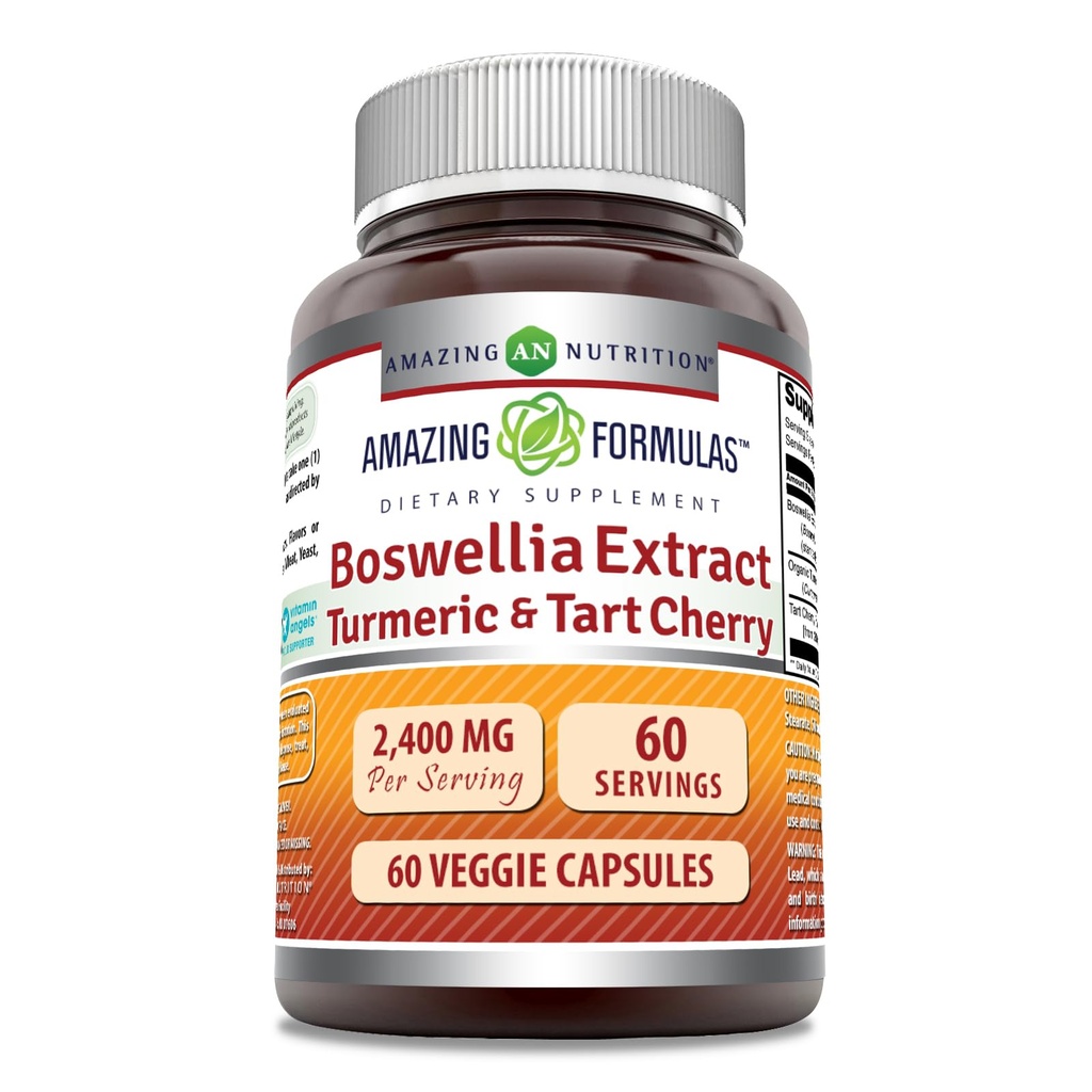 Amazing Formulas Boswellia Extract Gurkemeje og Tart Cherry Supplement XX 124; 2400 Mg Per Serving