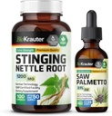 BIO KRAUTER Stinging Nettle 100 Kapsler & Saw Palmetto Tincture 2 Fl. Oz.
