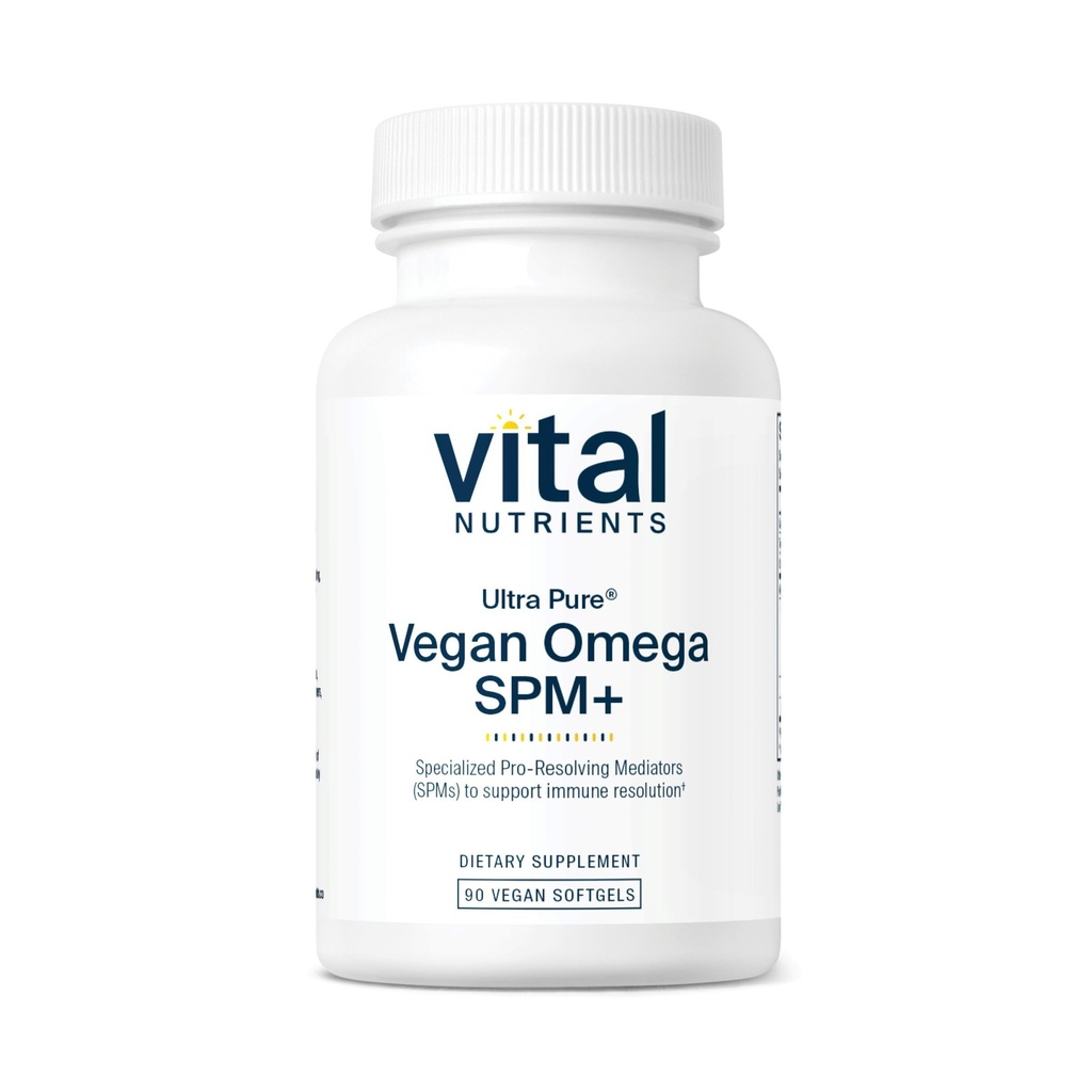 Vital Nutrients Ultra Pure ® Vegan Omega SPM + - 124; Vegan Specialized Pro- Resolving Mediators (SPM) Omega-3 Support 124; Mindre fælles discomfort Relief * - 124; Gluten, Dairy, Soy Free, Non- Gmo Beeg 124; 90 Mini Softels