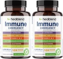 healmix 10 i 1 immunsupport Booster med Elderberry, Zink, Echinacea, Gurkemeje, Lactobacillus Acidophilus, for voksne (2 Pack)