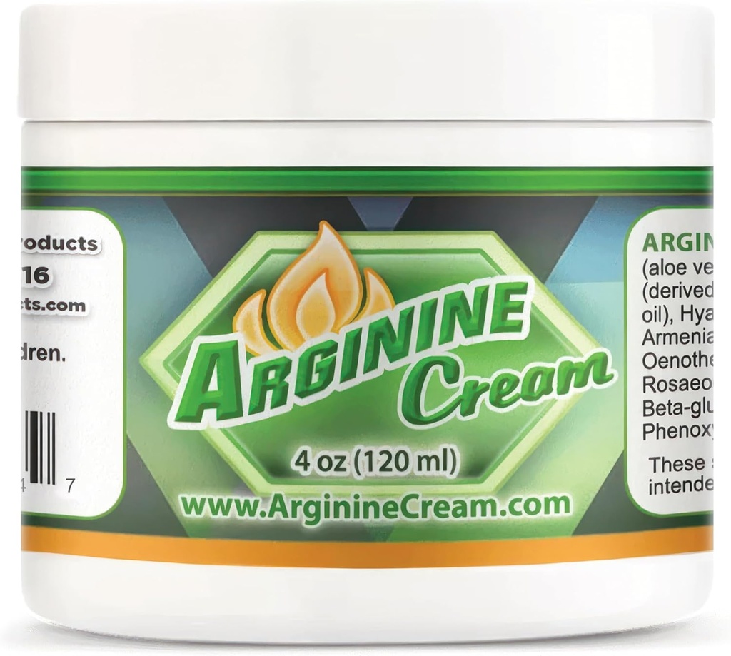 Arginine Cream - 4 oz - L-Arginine Nitric Oxide Support Supplement for Men & Women - Unscented