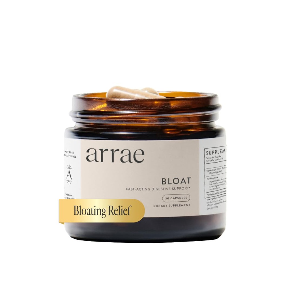 Arrae Fast- Actioning Bloating Relief fordøjelsesenzymer, Alle naturlige bloat, Gas & fordøjelsesbesvær Relief kapsler (30 Greve)