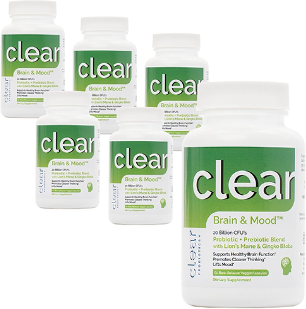 Hjerne supplement til hukommelse, hjerne tåge, fokus, mad & koncentration & kognitiv funktion - Lions Mane Supercharged med Ginkgo Biloba & To Probiotiske Strops (360 Grev - 6 Måned Supply)