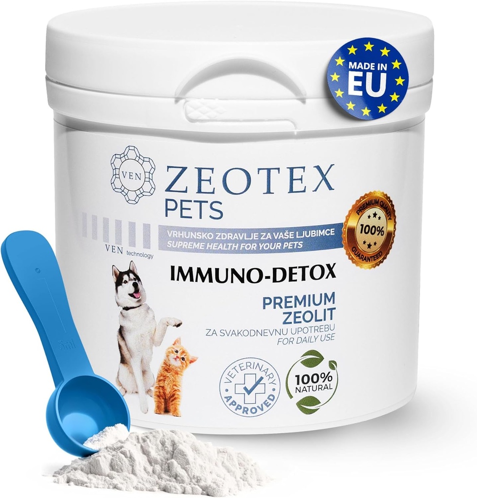 Zeolit Powder 100% Natural Food Supplement for Immunity & Detox, fordøjelsessygdomme, fælles sundhedstillæg pulver, lever Detox, enhance Pet Health w / Easy- to- Use Pet Supplements, 350g / 12,35 oz