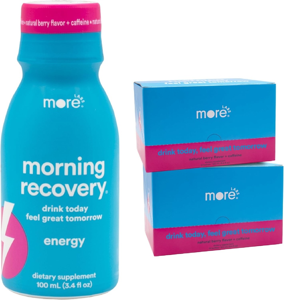 Morgen Inddrivelse, Elektrolyte med energi, Mælk Thistle Drink Proprietary Formulering til Hydrate Mens drikke til morgen Inddrivelse, Meget Opløselig Flydende DHM, Berry, Pack af 24