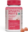 SmartyPants Voksen Probiotiske & Prebiotiske Gummies for fordøjelsessygdomme: Gut Health Supplement, Klinisk Studerede Prebiotika for immunforsvar, Jordbær, 60 Greve (30 dages forsyning)
